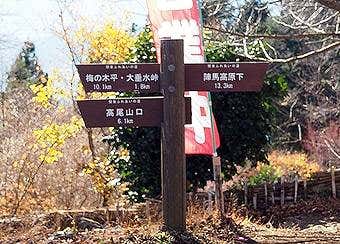 小仏峠の城山山頂から高尾山へ向かう