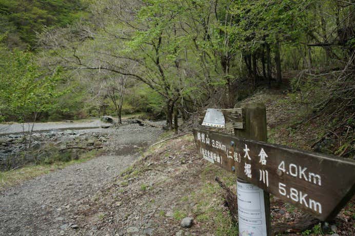 二俣標識と河原