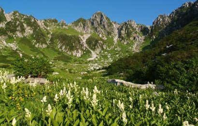 中央アルプスの山々