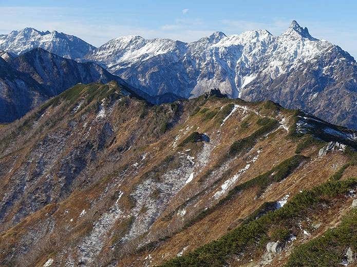 秋山の注意点　北ア初雪