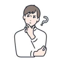 疑問を抱く男性のイラスト
