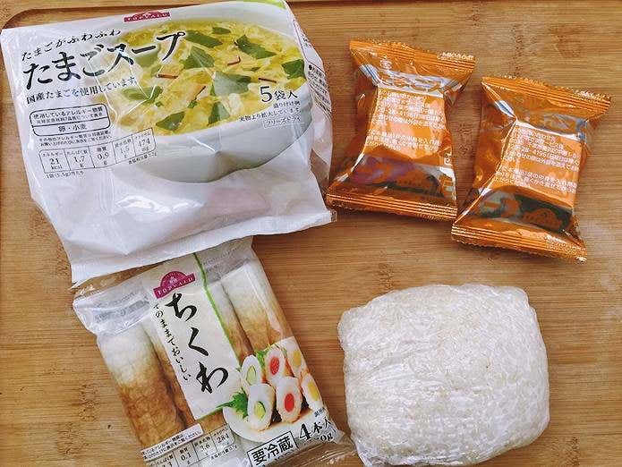 卵雑炊の材料