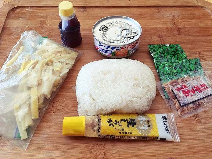 シーチキン雑炊の材料