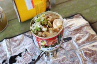 登山で缶詰クッキング