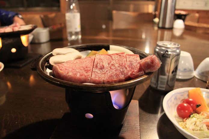 赤岳鉱泉のステーキ