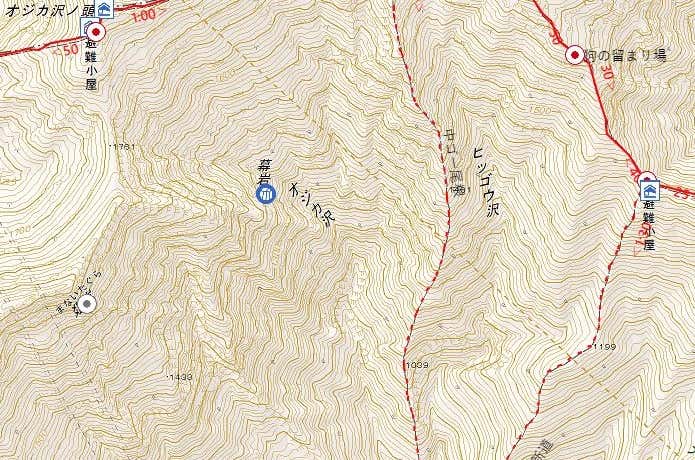 谷川岳　地形図