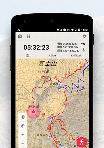 登山地図アプリのYAMAP