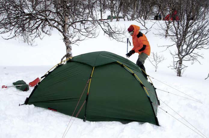 ヒルバーグのテントを雪山で使用