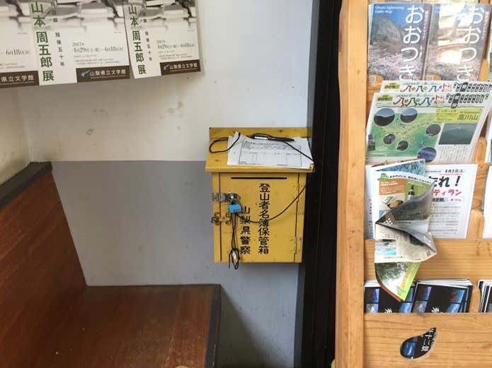 駅にある登山届BOX