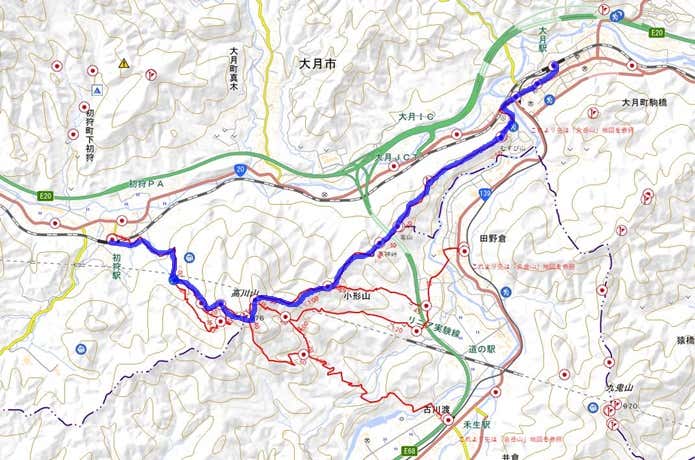 高川山 地形図