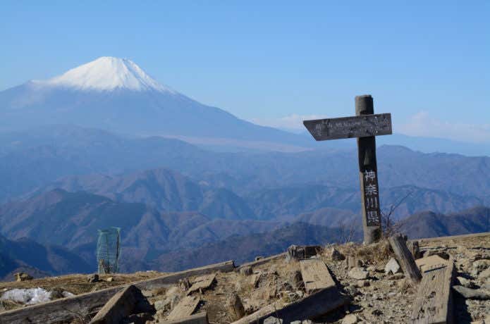塔ノ岳山頂からの富士山