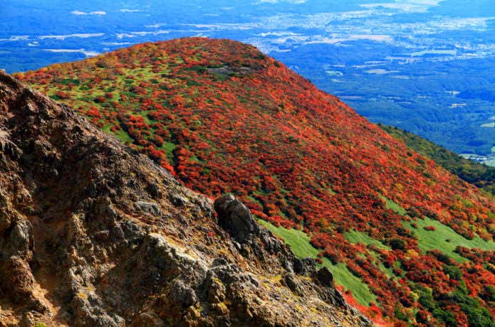 紅葉した那須岳の画像