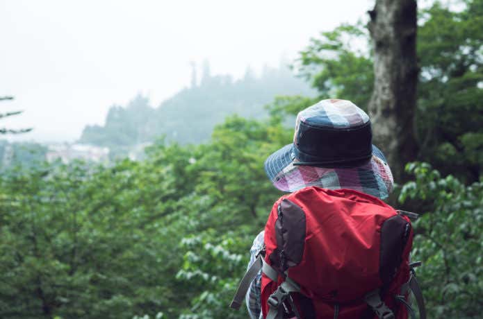 登山者の後ろ姿