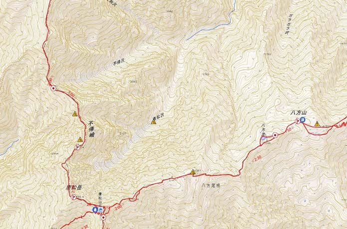不帰嶮　地形図