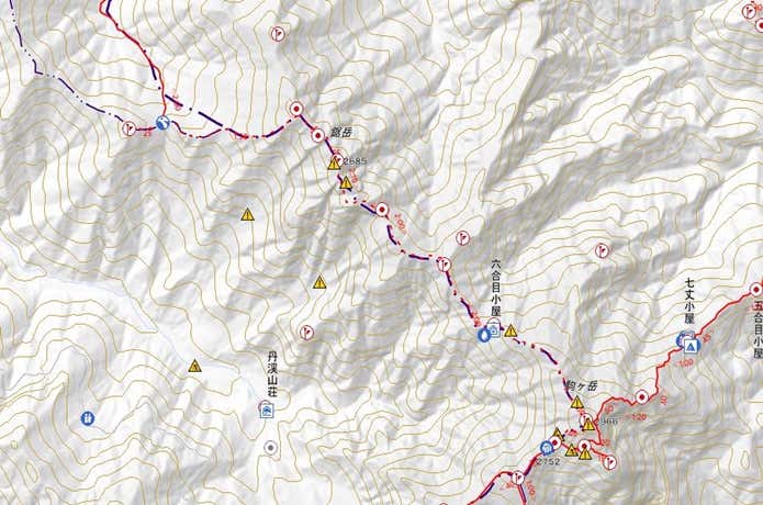 鋸岳　地形図