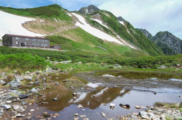 夏の剣山荘と剱岳