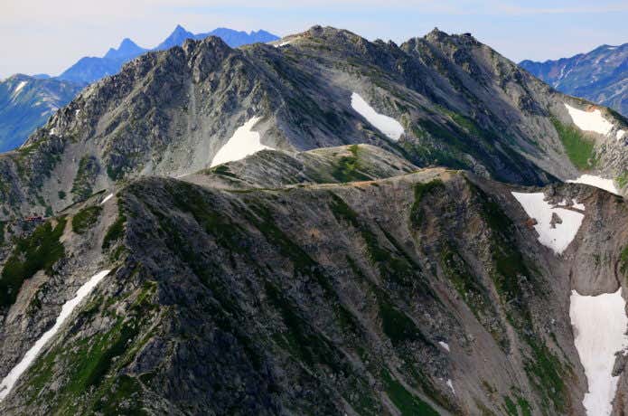 剱岳頂上から見る穂高連峰