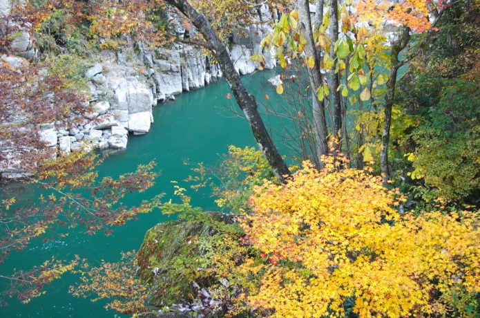 長野県の天竜峡の紅葉