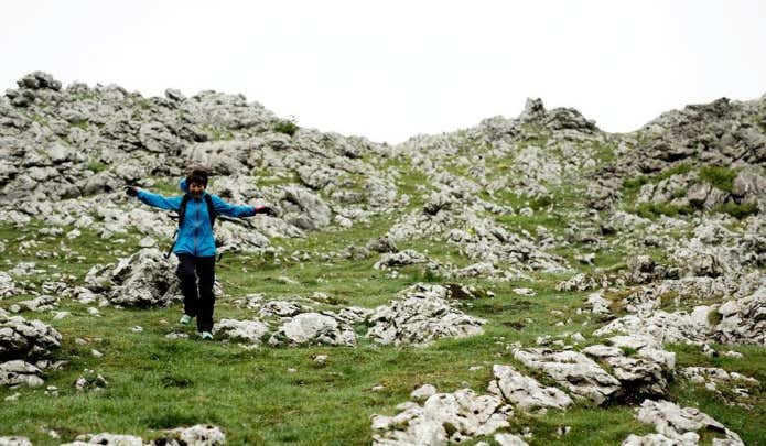 ファイントラックのアウターを着て登山
