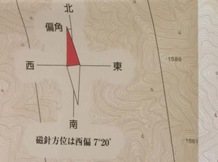吉備人出版の登山詳細図　磁北線