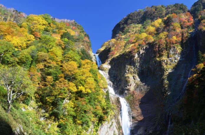 称名滝を見上げる