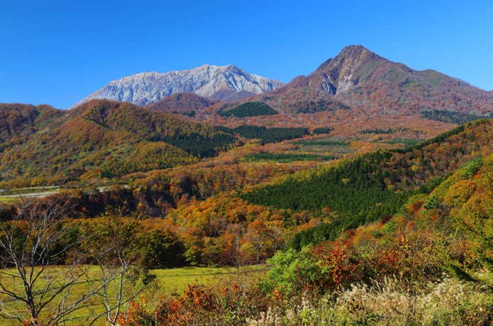 鬼女台から見る大山と紅葉