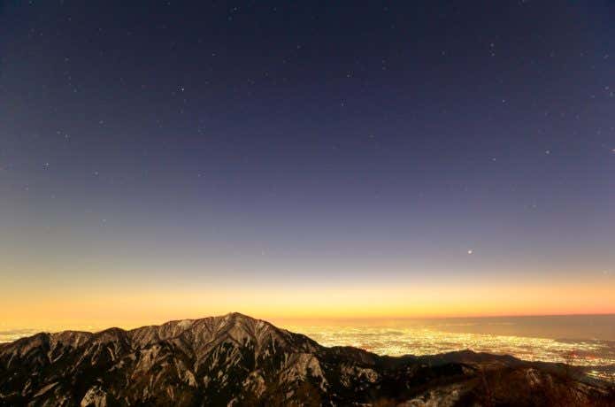 大山から見れる夜景