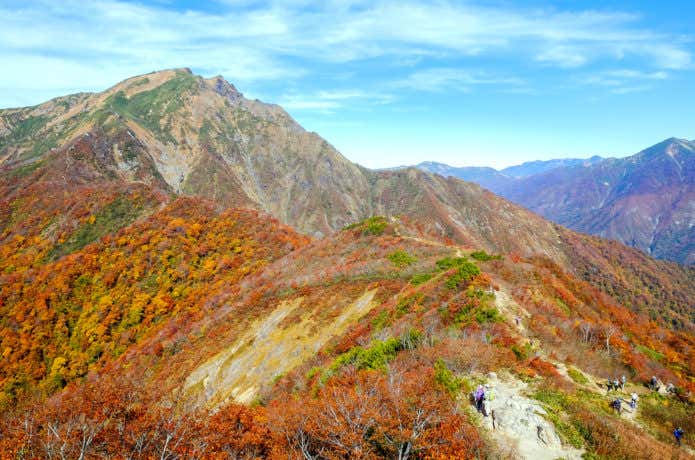 天神平から見た秋の谷川岳
