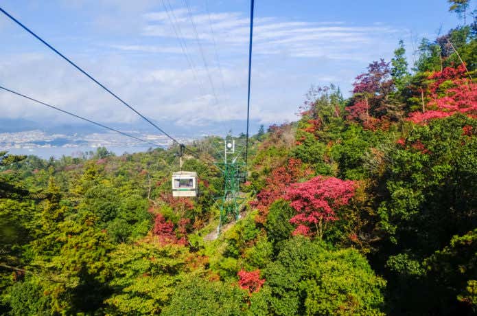 弥山のロープウェイ