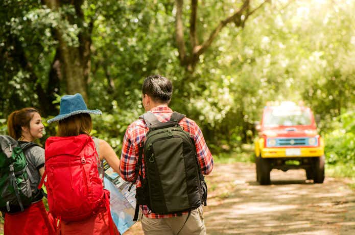 地図を見ながら登山講習会