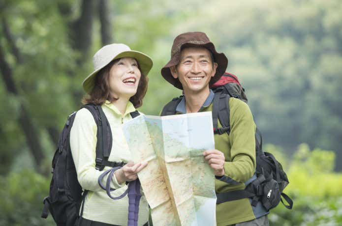 山登り講習会で地図読み