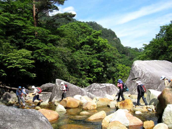 大崩山　渡渉
