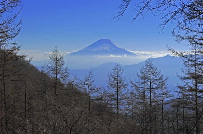 櫛形山と富士山