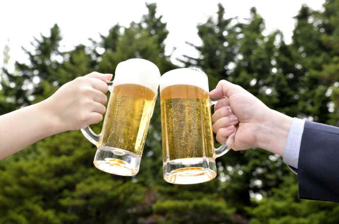 高尾山ビアマウントで乾杯