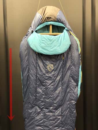 ニーモ寝袋の縦型バッフル