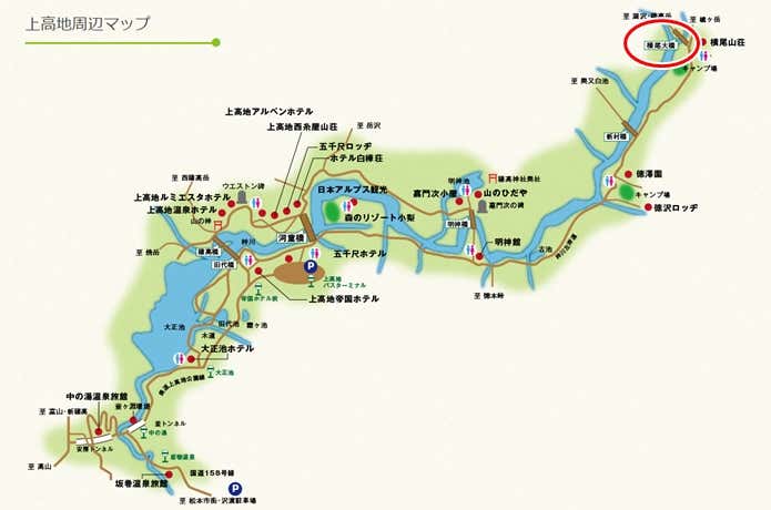 上高地周辺地図