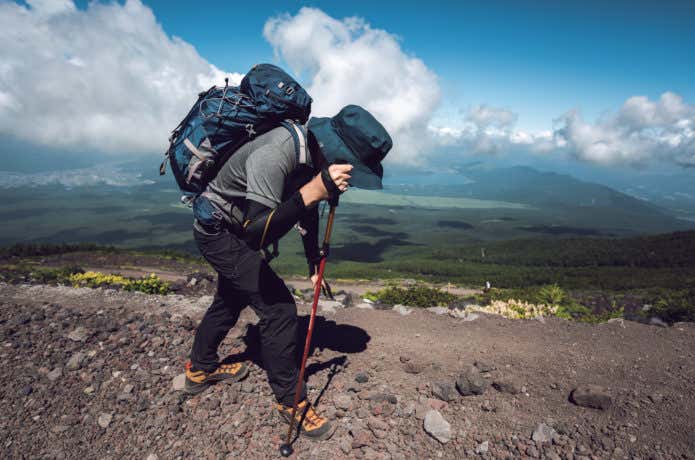 疲れた登山者