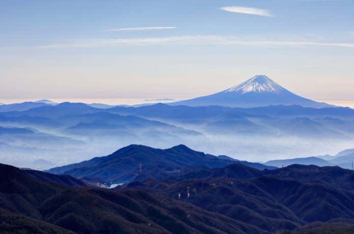 金峰山から富士山を望む