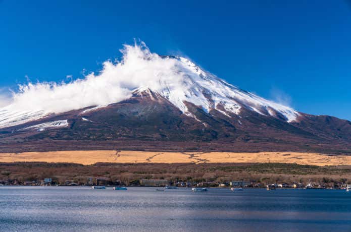 山中湖と富士山