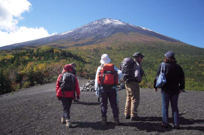 富士山に登る前の人