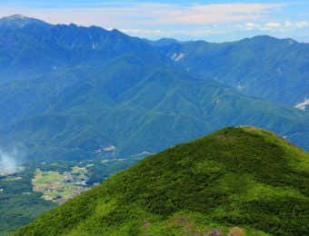 編笠山と南アルプス