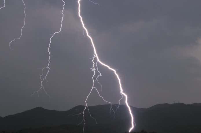 雷が落ちているところ
