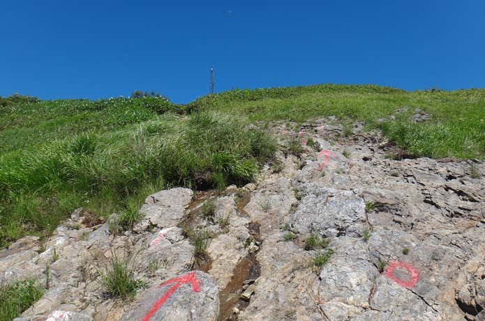 越後駒ヶ岳のガレ場
