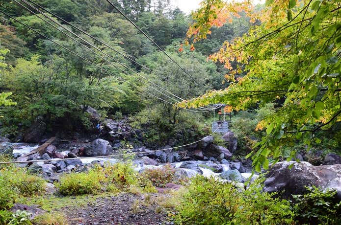 聖岳 人力ロープウェイ