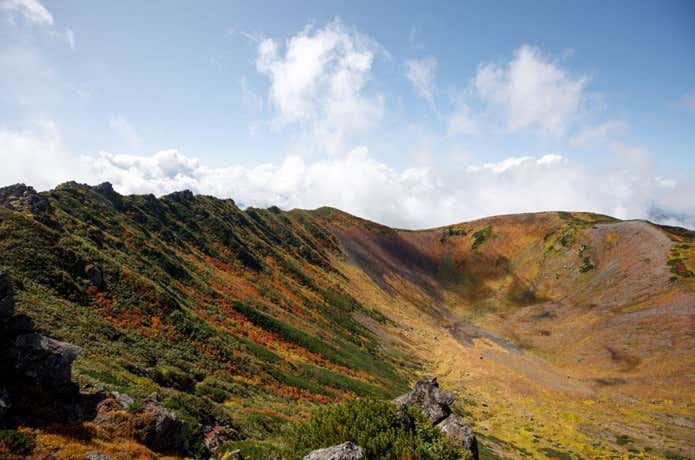 紅葉時期の羊蹄山山頂