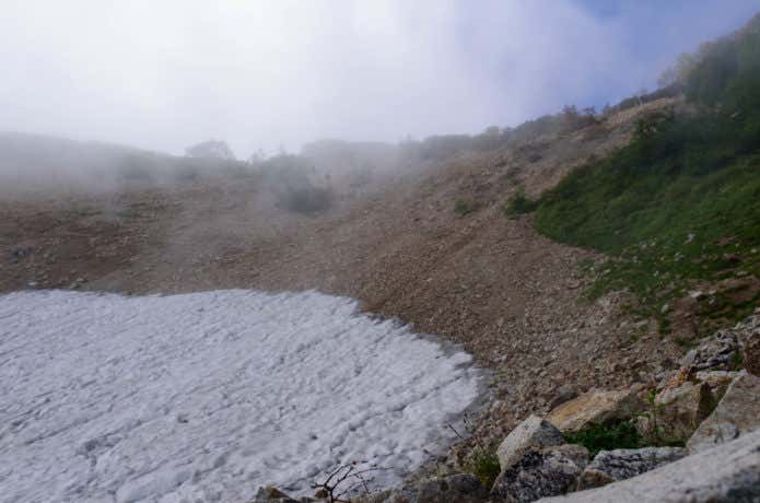 唐松岳　扇雪渓