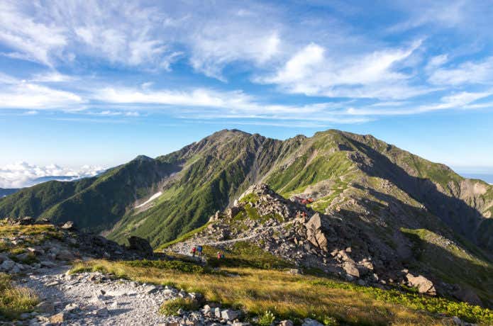 北岳から南アルプスを望む