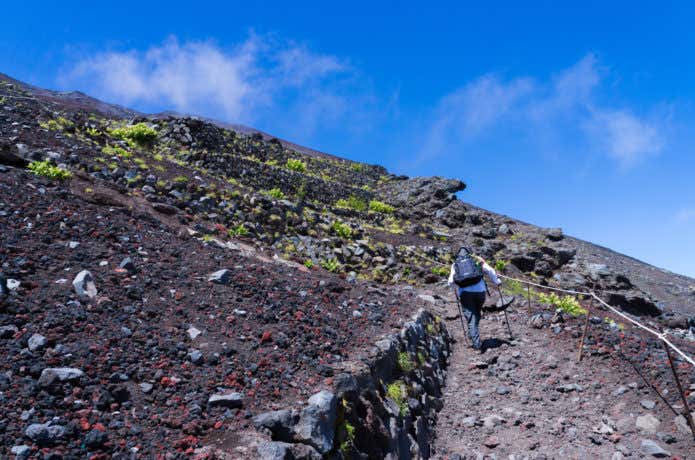 富士山を登る人