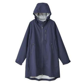 レディース高撥水フーデッドロングレイン