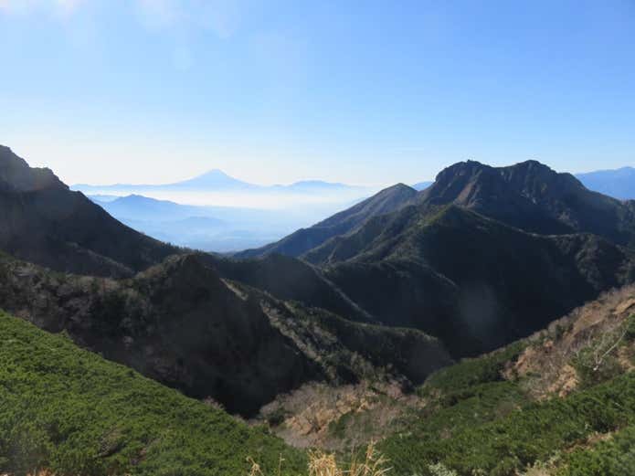 中岳のコルから見た富士山